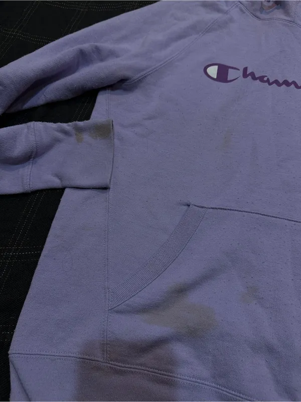 Champion Lavender Pullover Hoodie with Purple Logo - Image 2