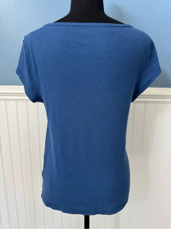 NWT Pilcro Short Sleeve Envelope Tee ~ Large Blue - Image 3