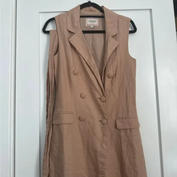 GUESS Beige Double-Breasted Sleeveless Dress - Image 2