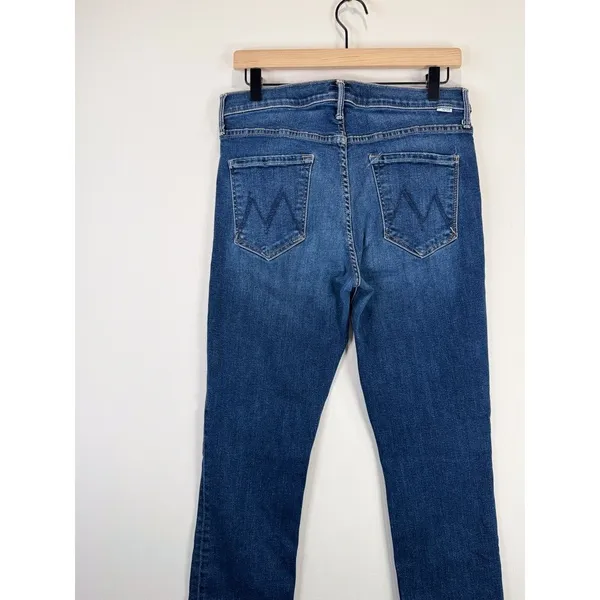 Mother Womens Jeans Blue Denim The Mid Rise Dazzler Teaming Up Straight Size 28 - Image 9