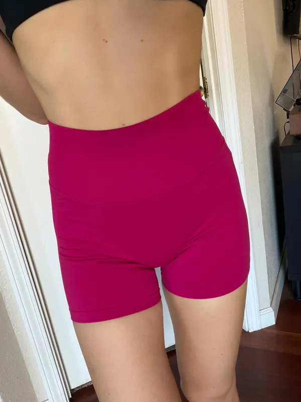 Hot Pink Fabletics Seamless Shorts - Image 6