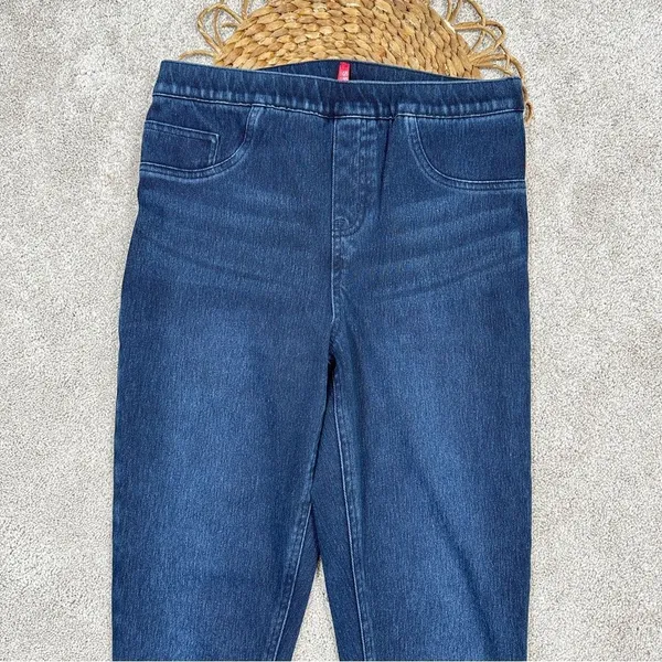 Spanx Ankle Jean-Ish Leggings Jeggings High-Rise Twilight Rinse Blue Size L - Image 6