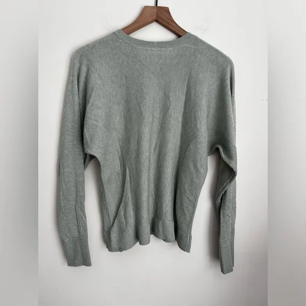 Cashlu Knit Pullover Sweater Fern Green long sleeve cashmere blend 6 - Image 4