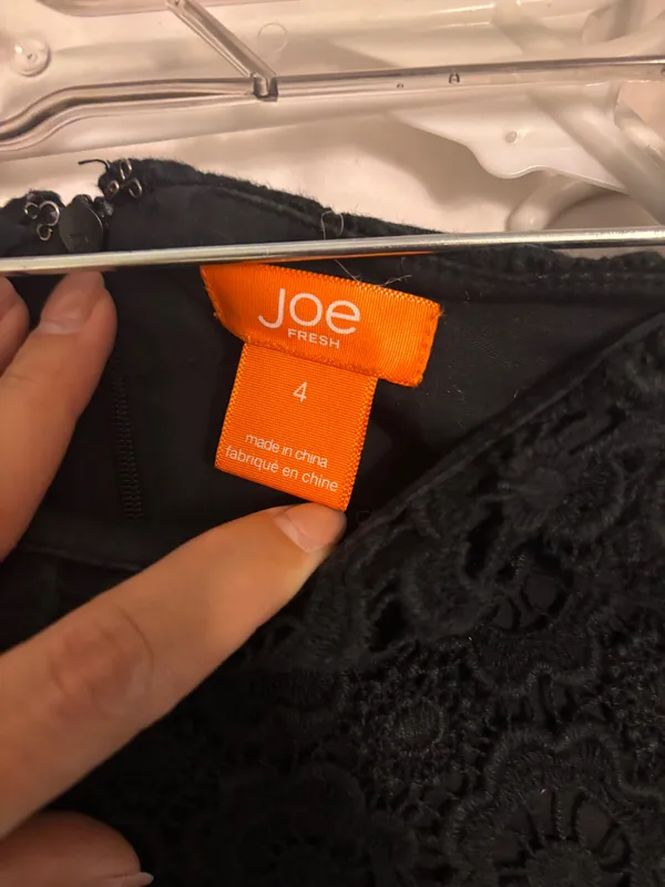 Joe Fresh Black Floral Lace Pencil Skirt - Image 3