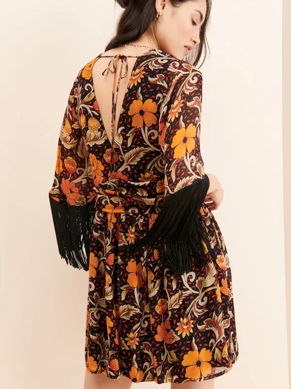 VERB Floral Fringe Mini Dress by Anthropologie Size S - Image 9