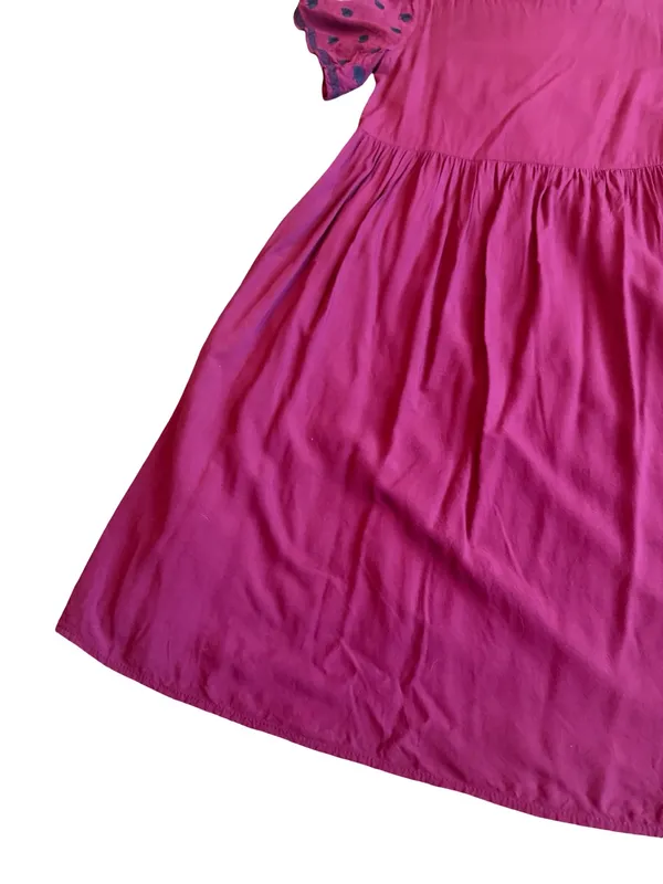Polagram Stretchy Midi Dress Embroidered Short Sleeve Bohemian Boho Size Small - Image 12
