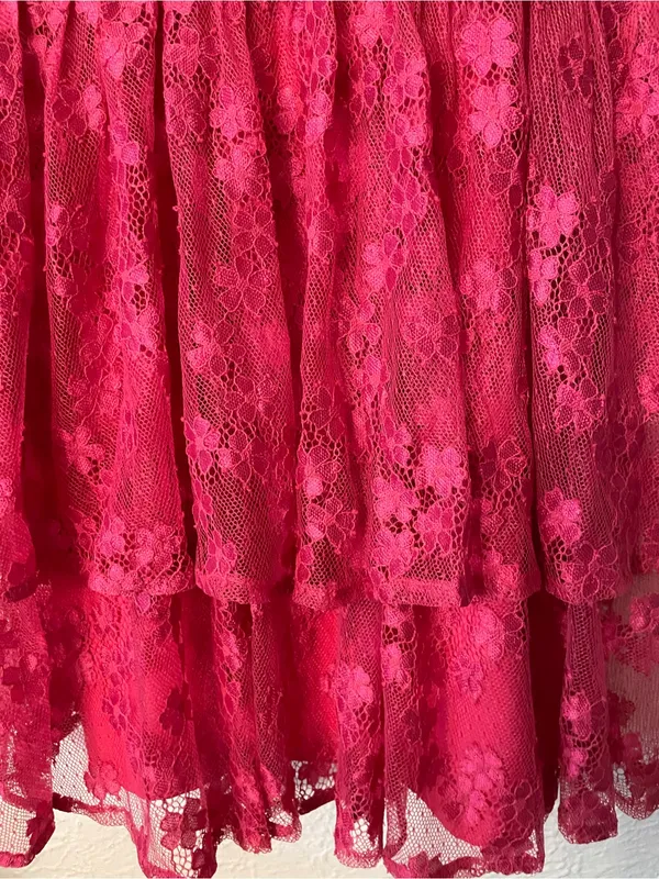 NWT Lovers + Friends Electric Pink Floral Lace Jia Mini Dress Small - Image 6