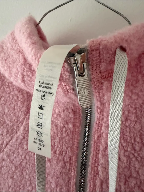 Lululemon So Sherpa Hooded Jacket in Heathered Pink Haze Size 2 Full Zip - Image 10