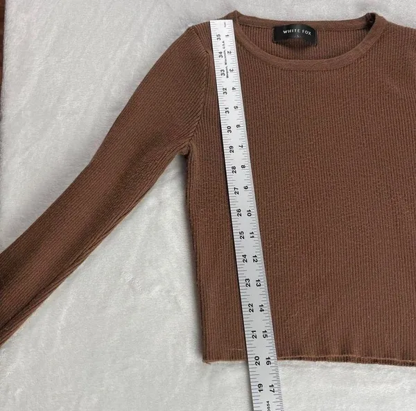 White Fox Brown Ribbed Long Sleeve - Image 5