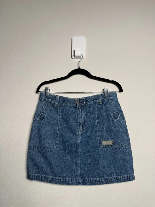 Vintage Y2K American Eagle Denim Blue Mini Skirt - Image 5