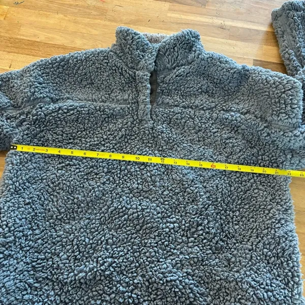 Thread & Supply Blue Daydream Sherpa Pullover Sweatshirt M - Image 4