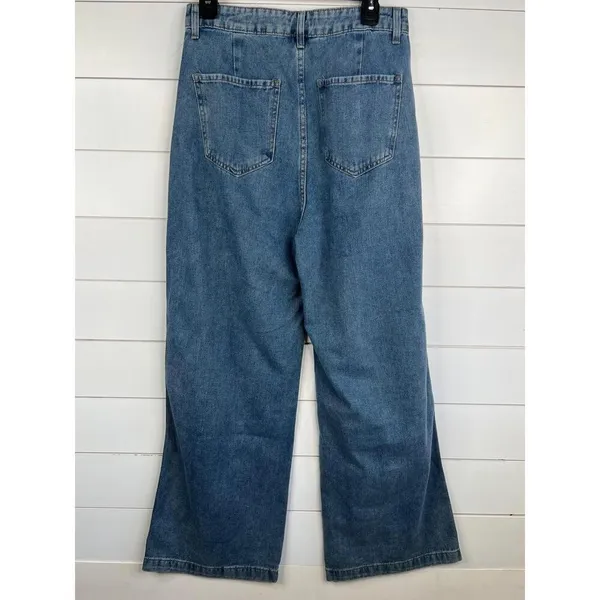 Cider Denim High Waisted Pleated Wide Leg Pants Size Medium NEW - Image 2