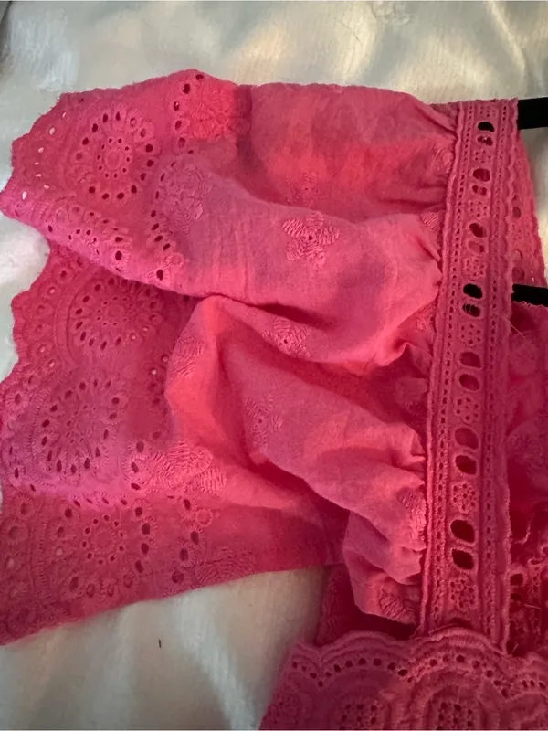 Allison nwt pink eyelet babydoll eyelet square neck Medium $154 - Image 3