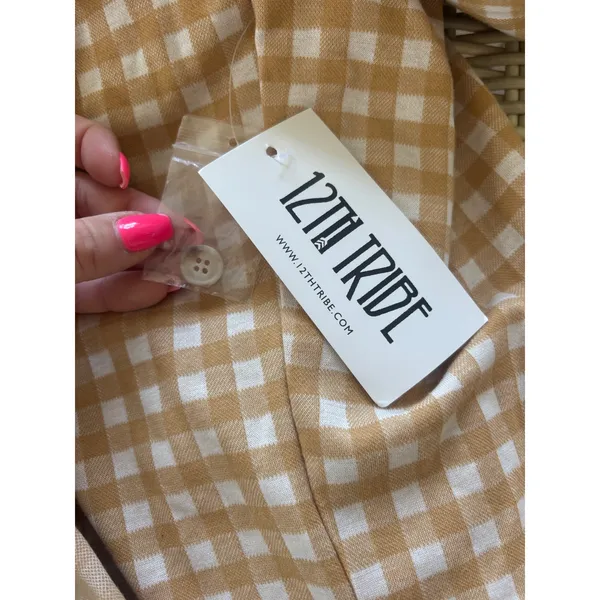 12th Tribe New With Tags Gingham Shacket M/L boho equestrian festival layered - Image 6
