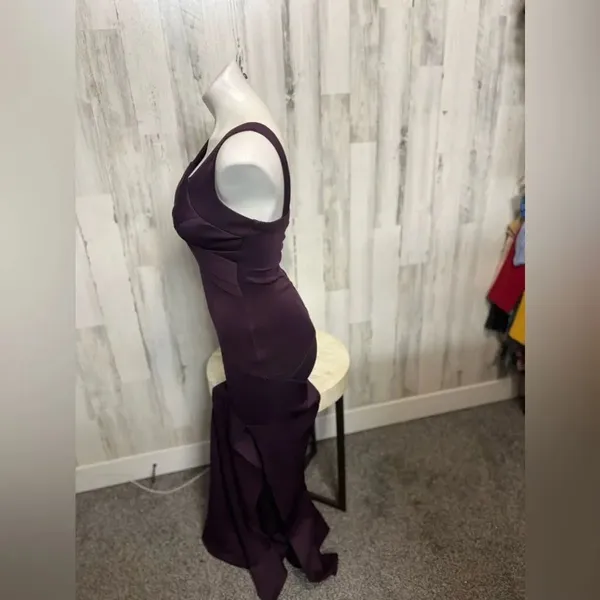 Windsor Purple Mermaid Evening Gown Size Small Formal Prom Dress Crisscross Bodi - Image 4