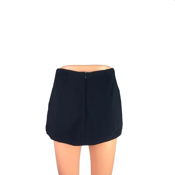Amanda Uprichard Women's Black Zipper High Waisted A Line Mini Skirt Size XS - Image 3