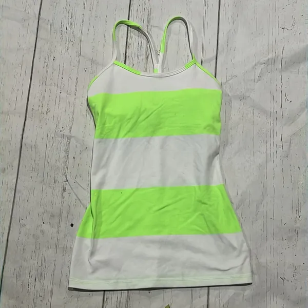 Lululemon green and white striped spaghetti strap shirt - Image 2