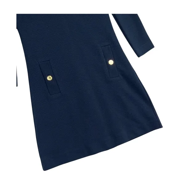 Lilly Pulitzer Charlena Dress Womens XS Blue Textured Shift Preppy Career Office - Image 5