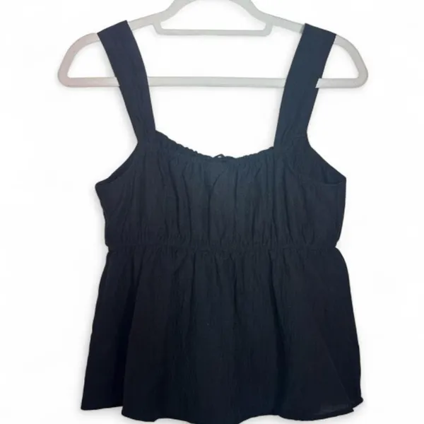 A New Day Babydoll Peplum tank top with tie front detail Women's Size Small - Image 4