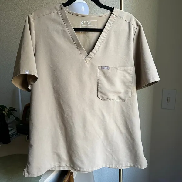 FIGS Beige Catarina Scrub Top - Image 2