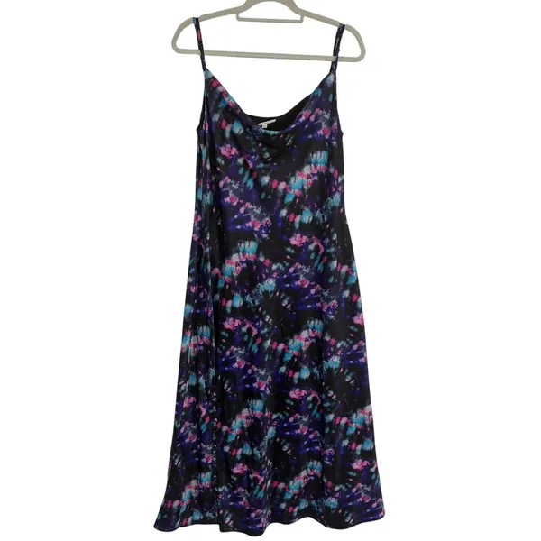 Olivia Rubin Y2K Midi Slip Dress Sz 10 Party Holiday Glam Cowl Neck NYE Festival - Image 2