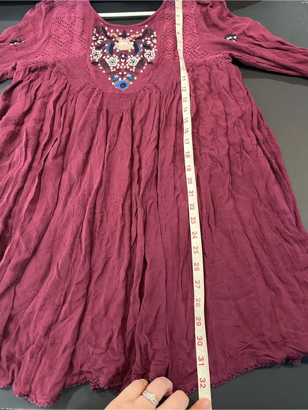 Free People Mohave Embroidered Long Sleeve Mini dress Size Medium - Image 11