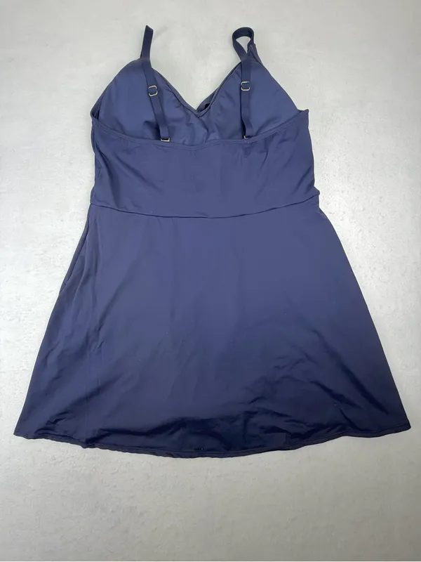 Lands’ End‎ Navy Swim Dress One Piece Tummy Control Swimsuit XL - Image 3