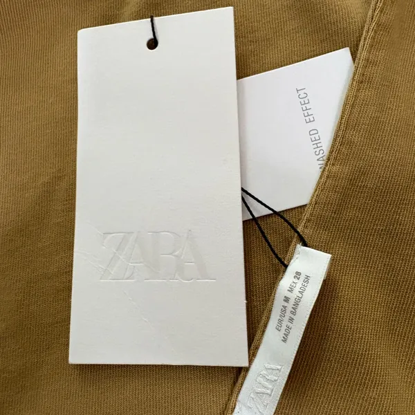 ZARA Olive Green Draped Halter Top with White Wide-Leg Pants - Image 7