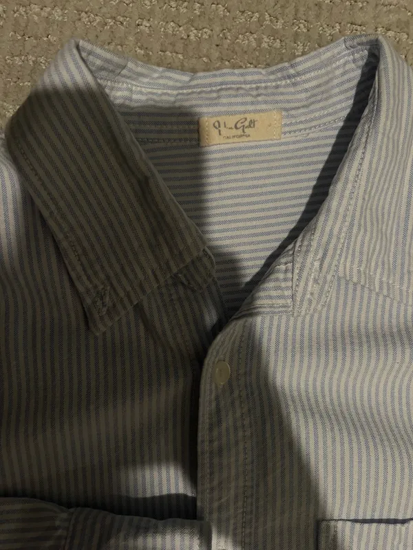 John Galt Button-Up Stripe Flannel Shirt - Image 2