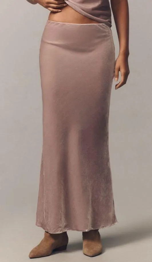 Anthropologie The Tilda Maxi Slip Skirt: Velvet Edition, Size S - Image 3