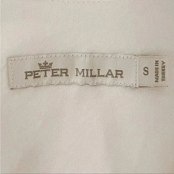 Peter Millar Stretch Woven Button-Up White Classic Fit Roll Up Sleeves Sz S - Image 6