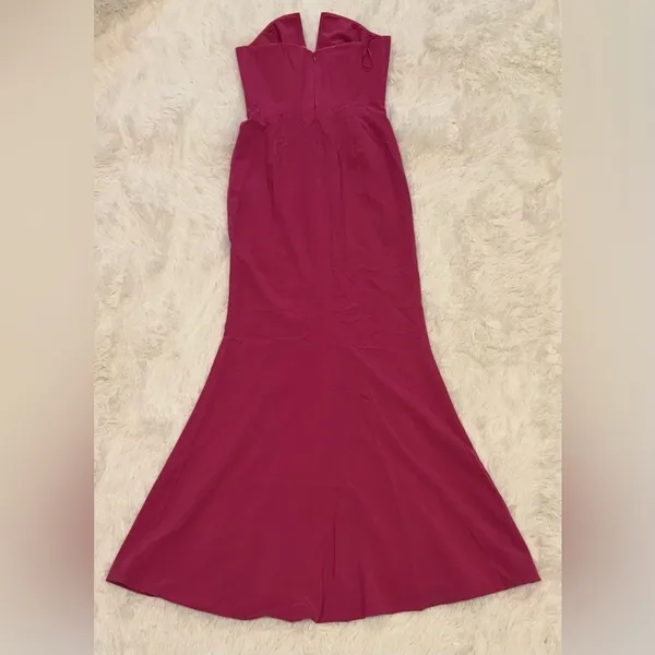 NWOT Dress the Population Fernanda Strapless Evening Gown sz S hibiscus pink - Image 8