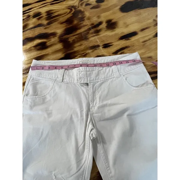American Eagle Jeans Women Size 10 Wide Leg Crop Stretch White Classic‎ Preppy - Image 3
