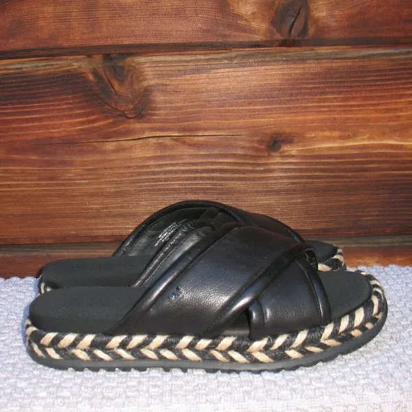 Tory Burch Leather CRISSCROSS ESPADRILLE SLIDE - Image 4