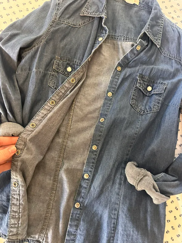 Blue asphalt Jean Button-up Shirt - Image 3