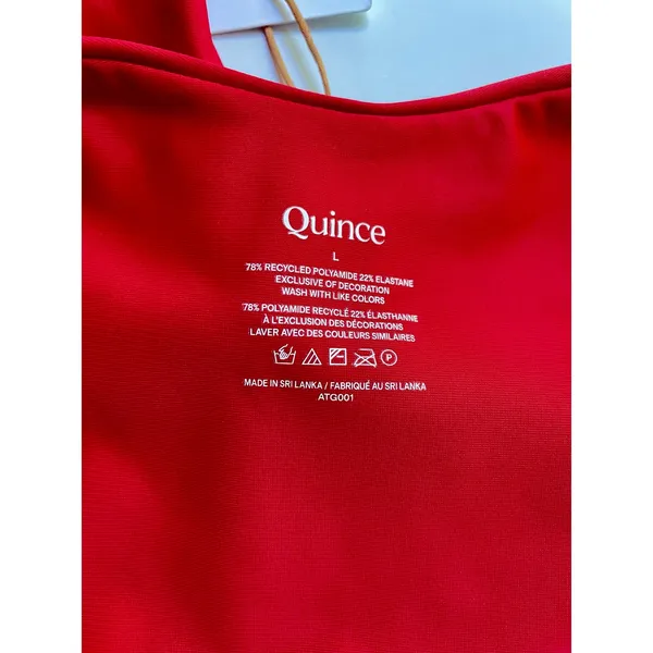 Quince Italian High-Leg Ring Bikini Bottom Swim Cherry Red Size Large NEW - Image 5