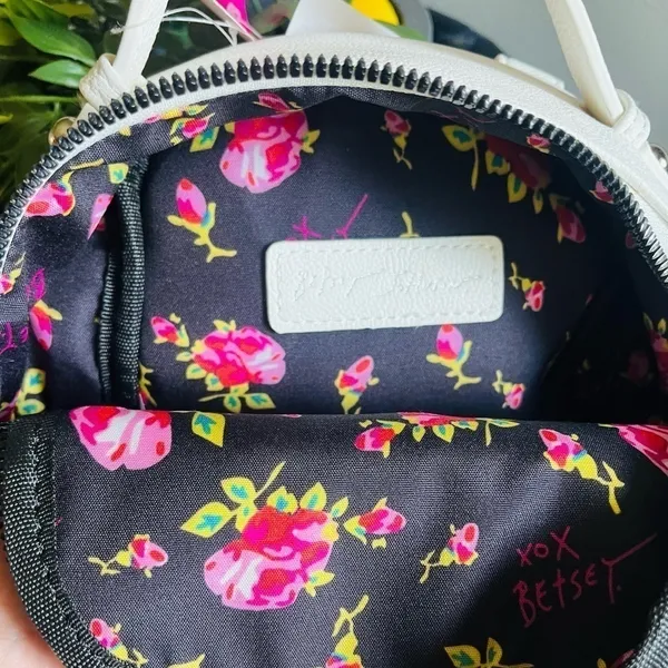 Betsey Johnson Pug Dog Mini Backpack Cream Black 3D Ears NWT - Image 7