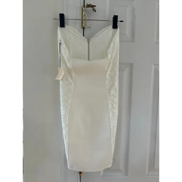 NWT Superdown White Lace Sweetheart Neckline Bodycon Mini Dress - Image 3