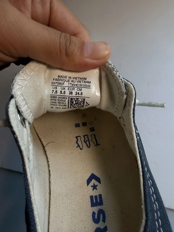 Converse Chuck Taylor All Star Low Top Canvas Lace-Up Sneakers Blue/White 7.5 - Image 5
