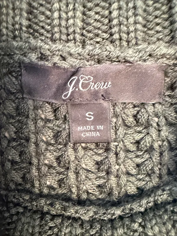 J. Crew Olive Green Chunky Turtleneck Sweater with Button Cuffs size small - Image 5