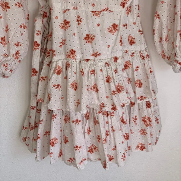 Maia Bergman Floral Ines Pink Floral Mini Wrap Dress‎ in White - Image 6