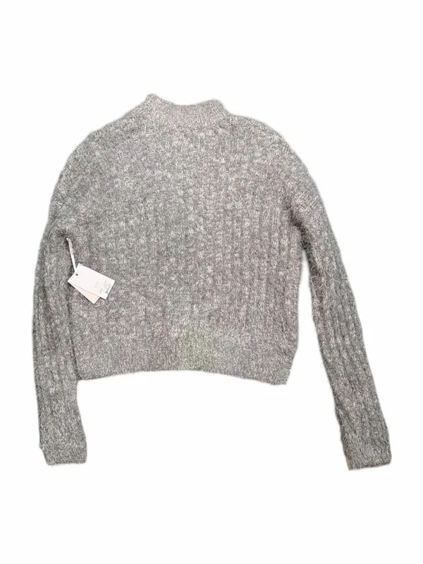 Candie’s Cozy & Soft Fuzzy Knit Sweater Gray Cropped Stretchy Size Small - Image 3