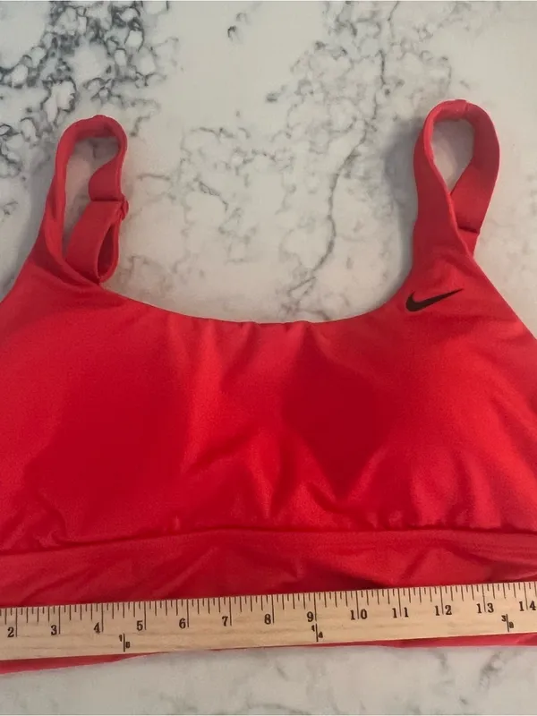 Nike Essential Scoop Neck Midkini Swim Top Women XL Light Red NESSA229 NWT - Image 9