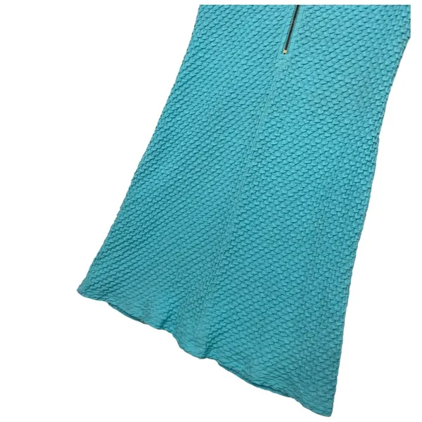 Lilly Pulitzer Dress Womens Medium Blue Teal Textured Shift Resort Beach Coastal - Image 7