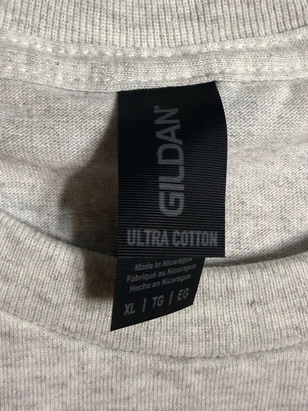 Gildan Ash Gray Graphic Tee with Winter Ghost - Image 2