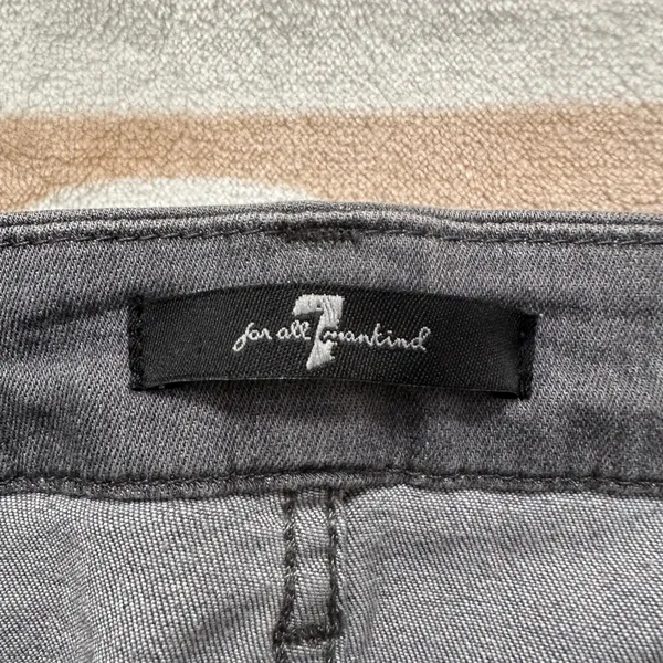 7 For‎ All Mankind Ankle Skinny Jeans Black Wash Denim Size 28 - Image 9