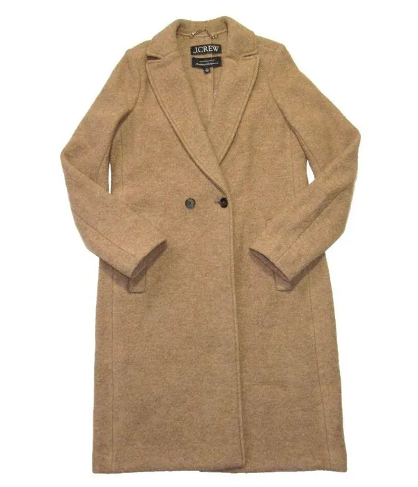 NWT J.Crew New Daphne Topcoat in Heather Camel Italian Boiled Wool Coat 2T $228 - Image 2