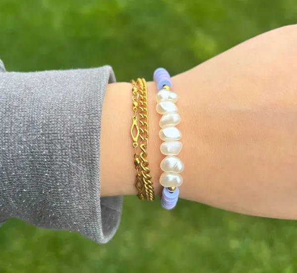 Purple Handmade Pearl Bracelet - Image 2