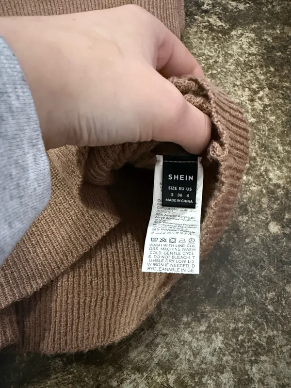 Shein Brown Mock Neck Sweater Vest - Image 2
