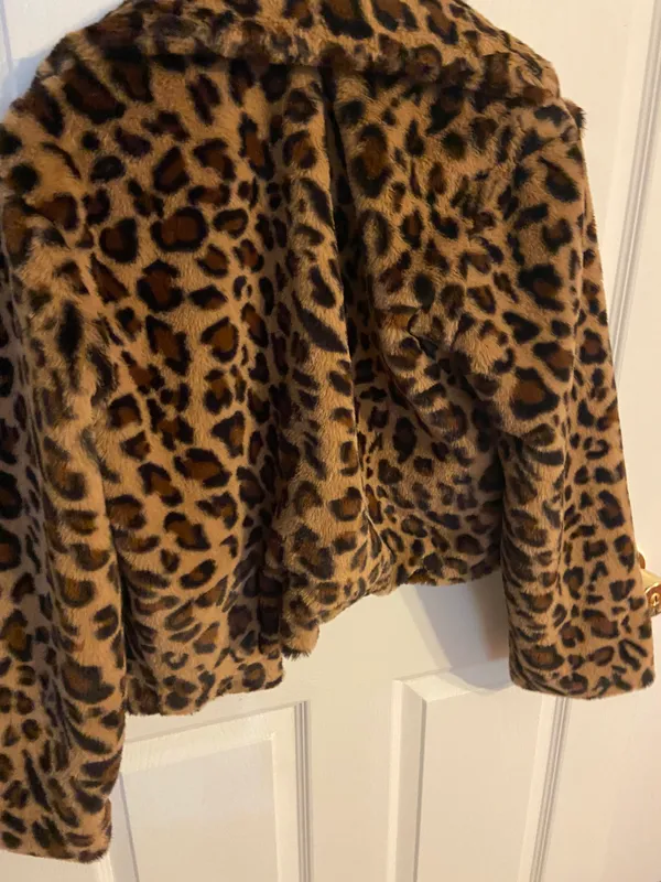 Leopard Print Fur Coat Multi - Image 3